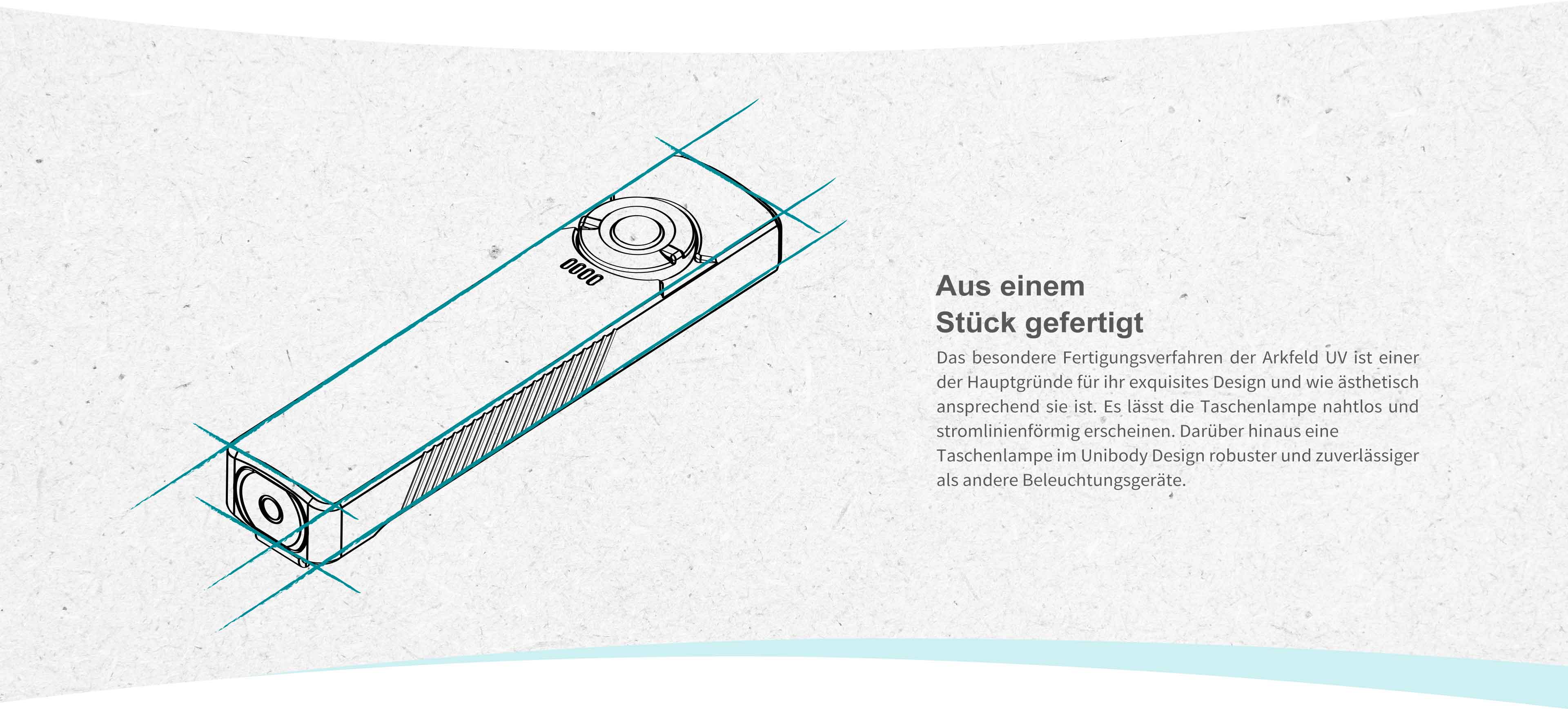 Arkfeld UV Taschenlampe im Unibody Design
