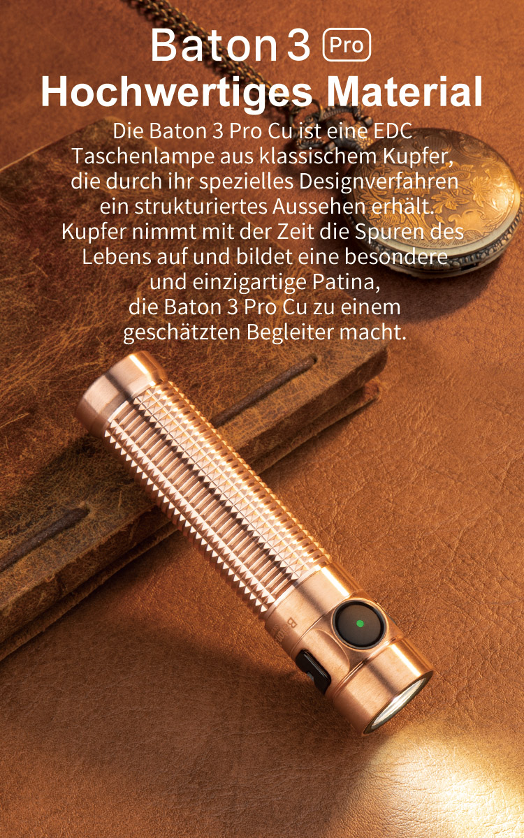 Olight Baton 3 Pro EDC Taschenlampe Weiß und CU | OLIGHT DE