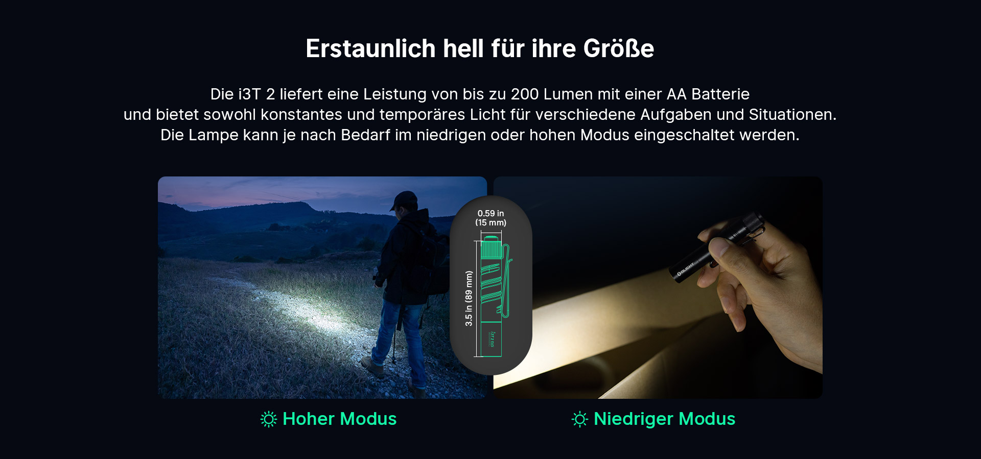 Offizielle i3T-2-Anwendungen durch Erwachsene im Freien und beim Lesen