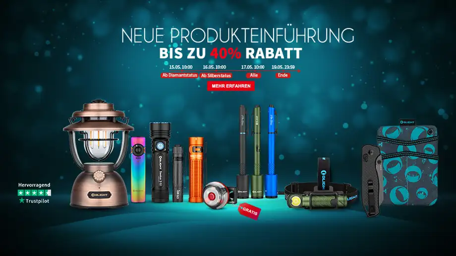 Olights Neuheiten im Mai mit max. 40% Rabatt
